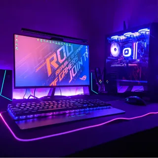 a desktop computer sitting on top of a desk