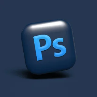a blue square object with the letter p on it