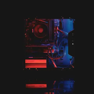 black and red audio component