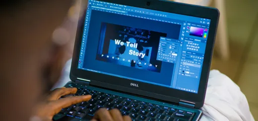 person using black laptop computer