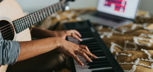 person playing black and white piano